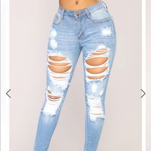 Fashion Nova ripped skinny jeans